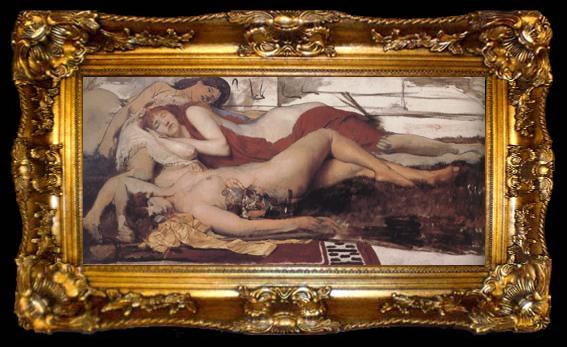 framed  Alma-Tadema, Sir Lawrence Exhausted Maenides (mk23), ta009-2